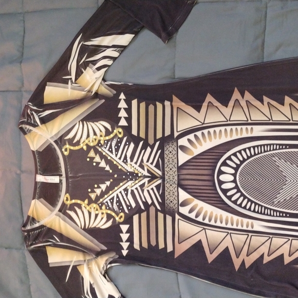 Party Geometric Mayan tribal space print extra large dress cosplay 💎🕉️💃 - Picture 3 of 7